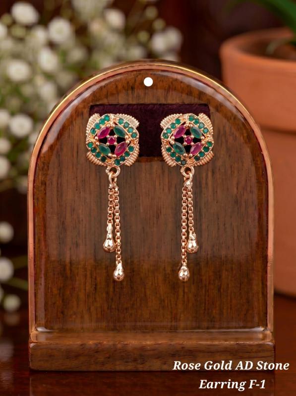 Rose gold ad Stone Earring F 1 Fashion jewelry wholesale suppliers